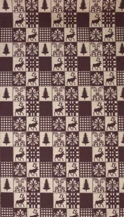 Chaks 0911, Chemin De Table Toile Damier Noël Brun