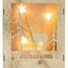Chaks 10004, Tableau Lumineux Forêt/Renne Noël En Bois Avec Leds 23cm