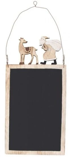 Chaks 10009, Suspension Tableau Ardoise Père Noël En Bois/métal 48cm