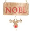 Chaks 10014, Panneau NOËL Renne En Bois à Suspendre 19cm -Xmas Deco Shop 10014