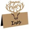 Chaks 10180, Sachet 6 Marque-places Cerf Joyeux Noël, En Carton Kraft