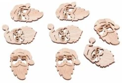 Chaks 10497, Sachet De 8 Têtes De Père Noël En Bois 3x4cm à Disperser