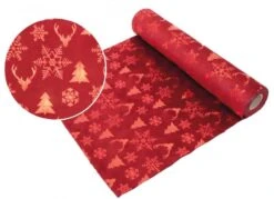 Chaks 11472-02, Chemin De Table Velours Icônes Noël Rouge/Rouge Métal -Xmas Deco Shop 11472 02 3