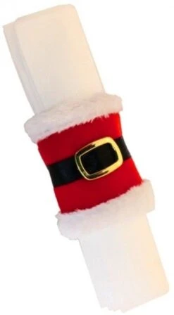 Chaks 11487, Lot De 4 Ronds De Serviette Ceinture Père Noël 7x19cm