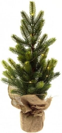 Chaks 12377, Petit Sapin De Noël Artificiel Réaliste 45cm Lumineux 20 Leds, Vert