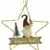 Chaks 12467, Déco Etoile Métal Leds Joyeux Noël Gnome 17cm à Suspendre