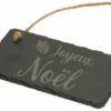 Chaks 12492, Ardoise Véritable 20cm Rectangle Joyeux Noël, à Suspendre -Xmas Deco Shop 12492