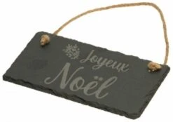 Chaks 12492, Ardoise Véritable 20cm Rectangle Joyeux Noël, à Suspendre