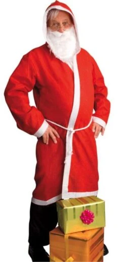 FIRST Set Père Noël Adulte (barbe, Manteau, Ceinture Blanche)