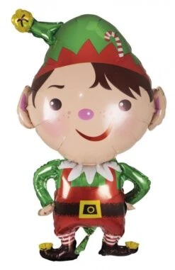P'TIT Clown Re19116, Ballon Alu Lutin De Noël 72 Cm