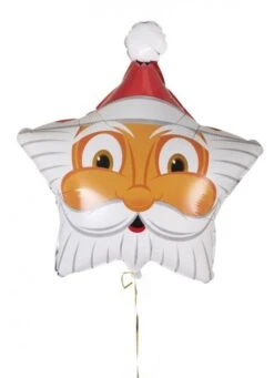 P'TIT Clown Re19118, Ballon Alu étoile Tête De Père Noël 40 Cm