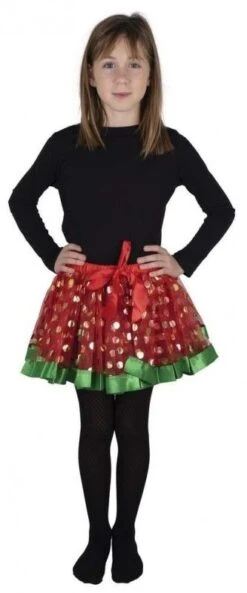 P'TIT Clown Re22368 - Tutu De Noël Paillettes Rouge Enfant