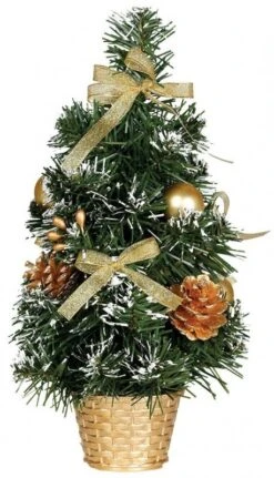 Petit Sapin De Noël Artificiel Enneigé 43179 Avec Décos OR, 40 Cm