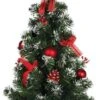 Petit Sapin De Noël Artificiel Enneigé 43184 Avec Décos Rouges, 60 Cm