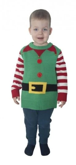 P'TIT Clown Re48134, Pull De Noël Enfant Elfe, Taille 7/9 Ans