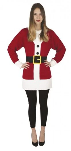 P'TIT Clown Re48150, Robe Adulte Femme Mère Noël, Taille S