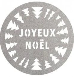 Chaks 12528-80, Lot 6 Sets De Table Paillettes Premium 34cm Joyeux Noël SAPINS, Argent