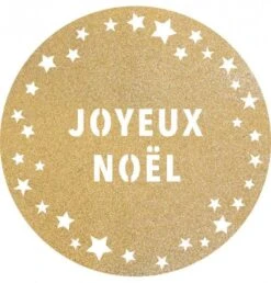 Chaks 12527-81, Lot 6 Sets De Table Paillettes Premium 34cm Joyeux Noël Etoiles, Or