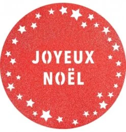 Chaks 12527-16, Lot 6 Sets De Table Paillettes Premium 34cm Joyeux Noël Etoles, Rouge