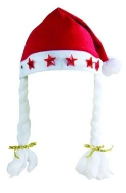 P'TIT Clown Re61045 - Bonnet De Mère Noël Lumineux étoiles Rouges -Xmas Deco Shop 61045 3
