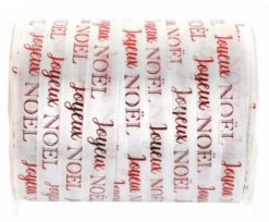 SANTEX 7766-1-10, Bolduc Joyeux Noël 10mm X 25 M BLANC/rouge
