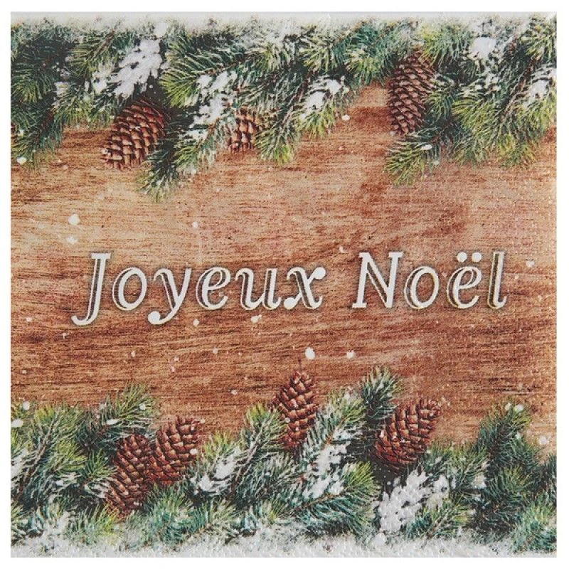SANTEX 8086-99, Sachet De 20 Serviettes Noël Pommes De Pin 33x33cm 3 SANTEX 8086-99, Sachet De 20 Serviettes Noël Pommes De Pin 33x33cm