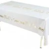 SANTEX 8097-1, Nappe Joyeux Noël Chic, 2,56m Or/Blanc -Xmas Deco Shop 8097 1 blanc