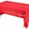 SANTEX 8097-7, Nappe Joyeux Noël Chic, 2,56m Or/Rouge -Xmas Deco Shop 8097 7 rouge