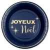 SANTEX 8106-37, Paquet De 10 Assiettes Joyeux Noël Chic, 22,5cm Marine -Xmas Deco Shop 8106 37 marine