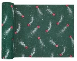 SANTEX 8163-27-30, Chemin De Table Noël Etoiles Filantes, En Coton Vert Sapin 3m