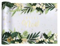 SANTEX 8185-3-30, Chemin De Table Noël Tradi 3m, Blanc/or