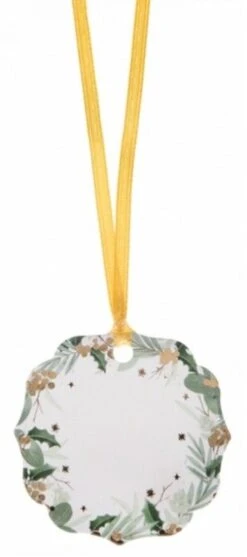 SANTEX 8188-3, Sachet De 10 Marque-places Joyeux Noël Tradi Avec Lacet, Blanc/or