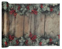 SANTEX 8287-26-30, Chemin De Table Noël Sapin Et Baies 2,50m