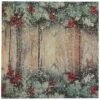 SANTEX 8288-26, Sachet De 10 Serviettes Noël Sapin Et Baies 33x33cm -Xmas Deco Shop 8288 26 naturel