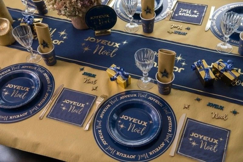 SANTEX 8098-37, Lot De 6 Sets De Table Joyeux Noël Chic Ronds 34cm, Marine 5 SANTEX 8098-37, Lot De 6 Sets De Table Joyeux Noël Chic Ronds 34cm, Marine – Image 3