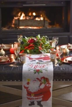 SANTEX 8277-99-30, Chemin De Table Joyeux Noël Père Noël 5m -Xmas Deco Shop 86 8277