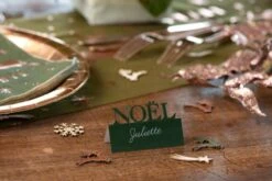 SANTEX 7809-27, Sachet De 4 Marque-places Rectangles NOËL, Vert Sapin -Xmas Deco Shop 89 7809
