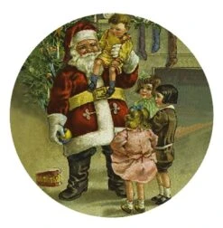 Chaks 90469, Sachet 20 Décos Carton Rondes 5cm, Père Noël Et Famille