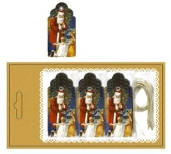 Chaks 90491, Carte 12 étiquettes Oeillets Et Liens, Père Noël Avec Enfants