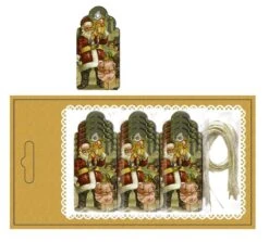 Chaks 90493, Carte 12 étiquettes Oeillets Et Liens, Père Noël Et Famille