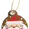 Chaks 90508, Carte 12 étiquettes Oeillets Et Liens, Avec Tête Père Noël Rieur -Xmas Deco Shop 90508