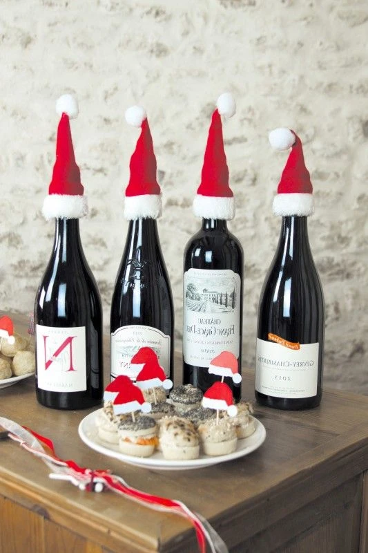 Party Pro 90806, Set De 4 Bonnets De Noël Pour Bouteille 3 Party Pro 90806, Set De 4 Bonnets De Noël Pour Bouteille