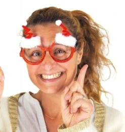 Party Pro 908203, Lunettes Noël TicToc Pailletées Rouges