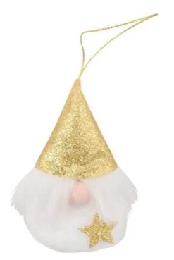 Chaks 90823-37, Père Noël Bonnet Paillettes à Suspendre 10cm, Champagne