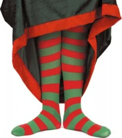 Party Pro 90837, Collants Noël Rayés Vert Et Rouge
