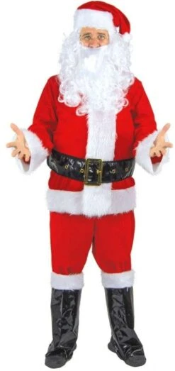 Party Pro 908500, Set Déguisement Père Noël Complet En Peluche Velours Luxe