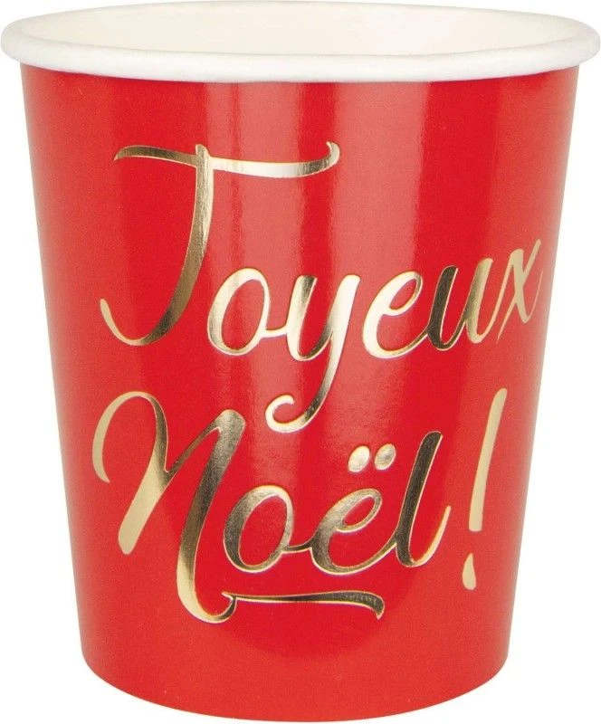 Party Pro 91342JN, Sachet De 8 Gobelets Joyeux Noël, Rouge Et Or 3 Party Pro 91342JN, Sachet De 8 Gobelets Joyeux Noël, Rouge Et Or