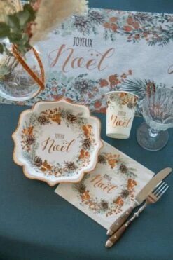 SANTEX 7447-19, Lot De 10 Gobelets Guirlande De Noël, Blanc Et Cuivre -Xmas Deco Shop 92 7447