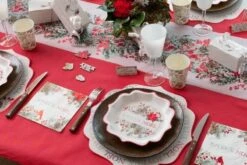 SANTEX 8224-7, Sachet De 10 Marque-places Poinsettia Noël, Blanc/rouge -Xmas Deco Shop 92 8224