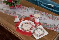 SANTEX 7685-7, Sachet De 20 Serviettes Noël Merry Christmas, Blanc/Rouge -Xmas Deco Shop 94 7684